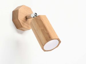 Miniaturka 1 - Kinkiet LED z drewna w formie reflektora kierunkowego