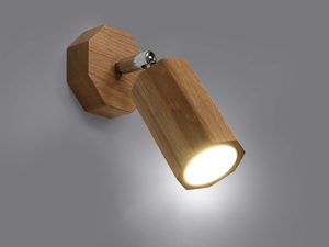Miniaturka 2 - Drewniany kinkiet LED z ruchomą głowicą świecącą w dół