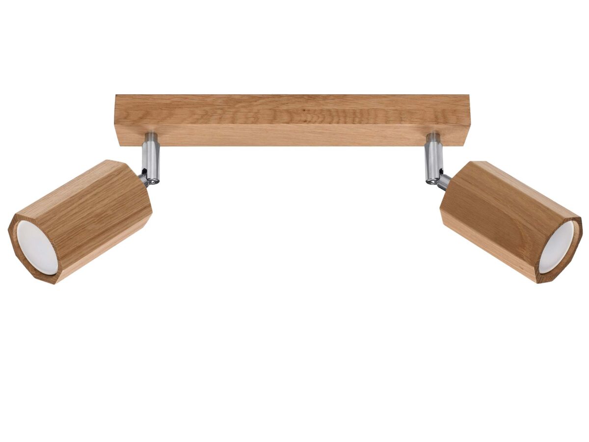 ZION 2-punktowy plafon ciepła barwa dębu