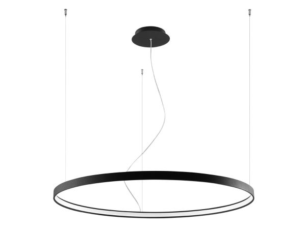 Okrągła lampa LED nad salonem w stylu glamour