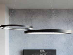 Miniaturka 5 - Designerska lampa LED z podwójnym pierścieniem do salonu