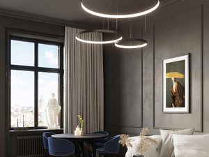 Miniaturka 7 - Minimalistyczna lampa LED w czarnym wykończeniu do salonu