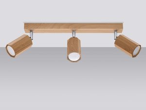 Miniaturka 1 - Lampa sufitowa LED z trzema reflektorami zamontowana na szynie