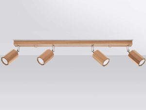 Miniaturka 1 - Minimalistyczna szyna LED w jasnym drewnie z dwoma reflektorami