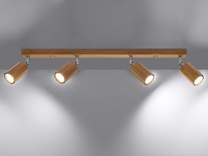 Miniaturka 2 - Drewniana listwa sufitowa LED z punktowym światłem