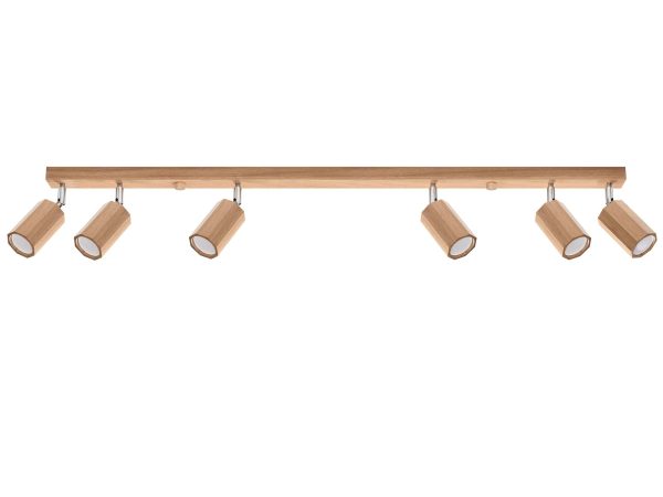 Szyna oświetleniowa LED z reflektorami w drewnianej oprawie