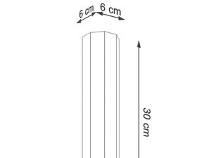 Miniaturka 5 - Rysunek wymiarowy drewnianej tuby LED – 30 cm