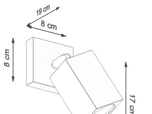 Miniaturka 7 - Rysunek techniczny kinkietu LED – 17 cm długości