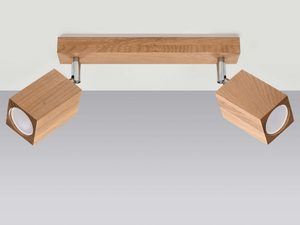 Miniaturka 1 - Drewniana listwa sufitowa LED z punktowym światłem