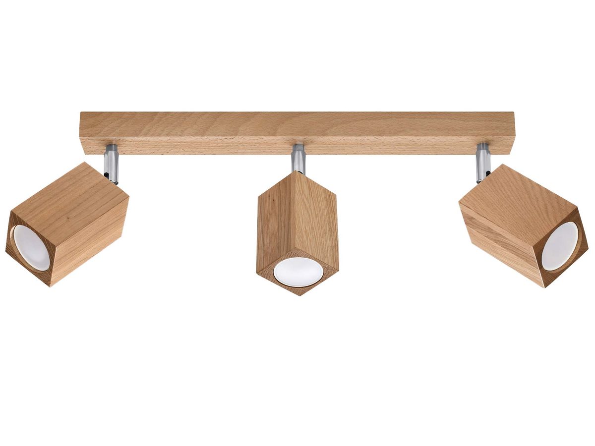 Przytulne oświetlenie Plafon KEREN 3 dąb