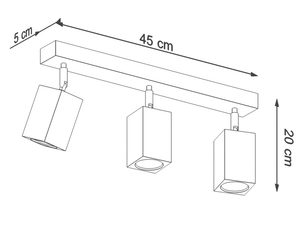 Miniaturka 6 - Trzyreflektorowa lampa LED na drewnianej podstawie
