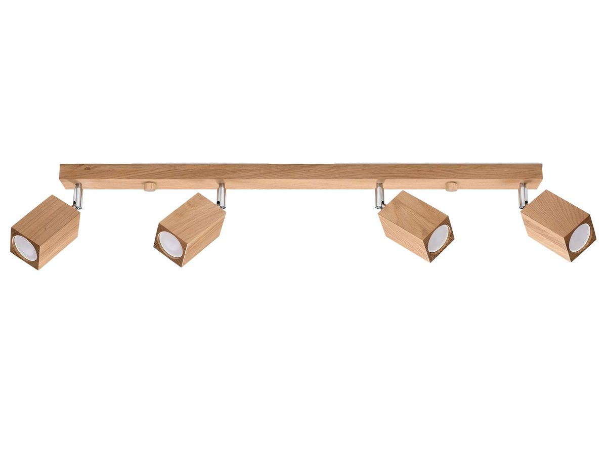 Przytulne źródło światła Plafon KEREN 4 dąb