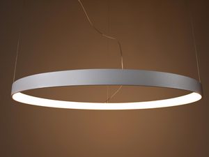 Miniaturka 15 - Nowoczesna lampa LED z białym pierścieniem do salonu