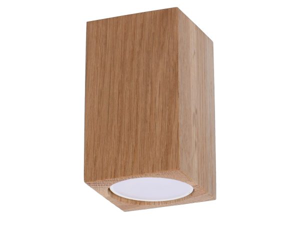 Drewniana lampa ścienna LED z białym wnętrzem