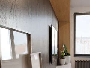 Miniaturka 5 - Stylowy sufit z drewnianą listwą i skierowanymi punktowo reflektorami LED