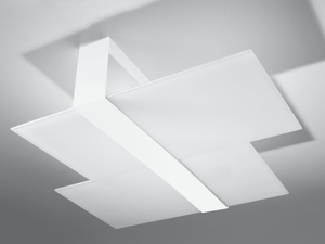 Miniaturka 1 - Geometryczna lampa sufitowa LED z białych prostokątów