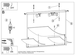 Miniaturka 6 - Techniczny rysunek montażu nowoczesnego plafonu LED