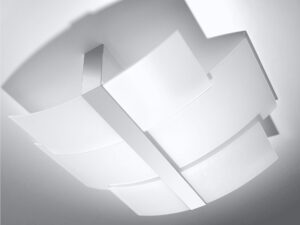 Miniaturka 4 - Designerski plafon LED z zaokrąglonymi panelami w białym kolorze