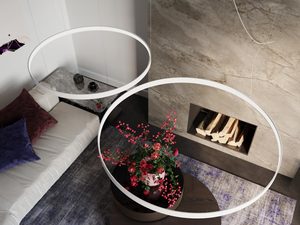 Miniaturka 23 - Lampa LED wisząca w stylu industrialnym nad kominkiem