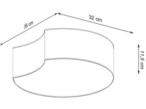 Miniaturka 6 - Rysunek techniczny lampy LED o średnicy 32 cm