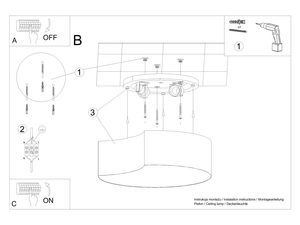 Miniaturka 7 - Schemat montażu pojedynczego plafonu LED – instrukcja