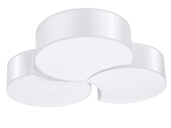Trzyelementowa biała lampa sufitowa LED o zaokrąglonej formie