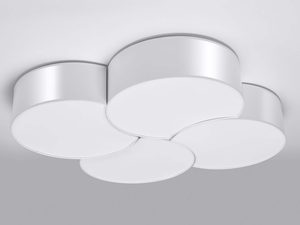 Miniaturka 1 - Okrągła biała lampa sufitowa z trzema połączonymi modułami