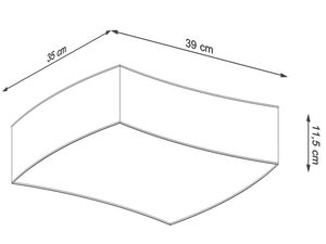 Miniaturka 6 - Wymiary nowoczesnej lampy sufitowej o formie łuku
