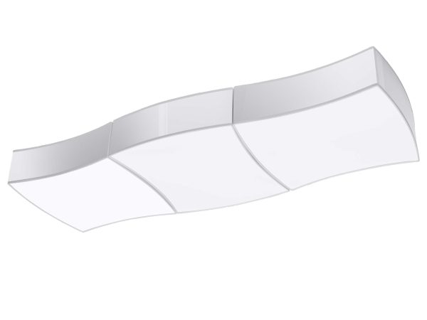 Detal łagodnie wygiętej lampy sufitowej LED