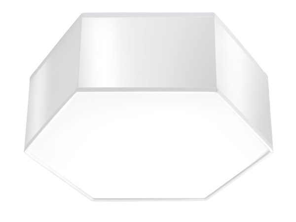 Designerski biały plafon LED sześciokątny z miękkim światłem