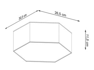 Miniaturka 12 - Rysunek techniczny sześciokątnego plafonu LED 26,5 × 30,5 cm