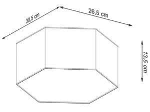 Miniaturka 12 - Techniczny rysunek plafonu LED 26,5 × 30,5 cm