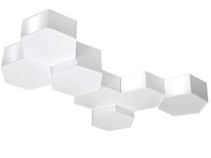 Miniaturka 3 - Biała lampa LED sześciokątna z miękkim światłem