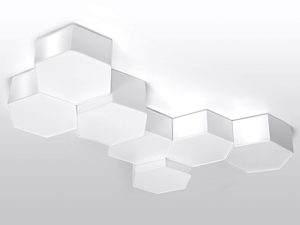 Miniaturka 4 - Geometryczna lampa LED biała, inspirowana plastrem miodu