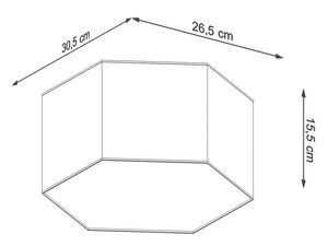 Miniaturka 12 - Schemat techniczny plafonu LED sześciokątnego 26,5 × 30,5 cm