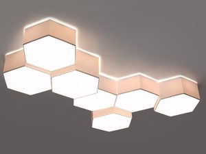 Miniaturka 11 - Aranżacja świetlna LED w formie czarno-białych heksagonów