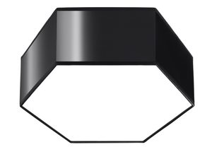 Miniaturka 6 - Lampa LED sześciokątna czarna z mocnym światłem na białym tle