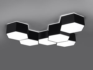 Miniaturka 11 - Czarno-biała aranżacja świetlna LED inspirowana geometrycznym wzorem