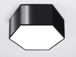 Miniaturka 7 - Lampa LED sześciokątna czarna, nowoczesny styl do salonu