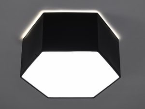 Miniaturka 8 - Czarny plafon LED sześciokątny z jasnym światłem, styl loftowy