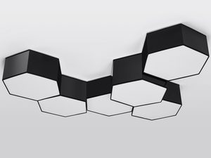 Miniaturka 10 - Geometryczna lampa LED czarno-biała do nowoczesnych wnętrz