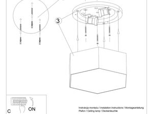 Miniaturka 13 - Rysunek techniczny lampy plafonowej o cylindrycznym kształcie