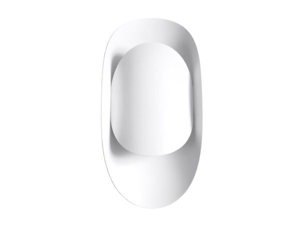 Designerska owalna lampa LED w białym kolorze