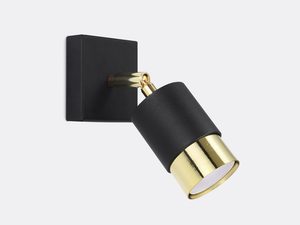 Miniaturka 3 - Reflektor LED czarny z ozdobnym wykończeniem w kolorze złotym