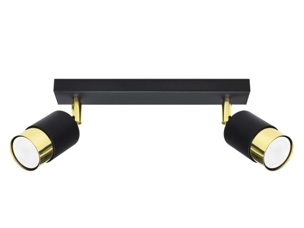 Szynowa lampa LED z czarnym i złotym wykończeniem