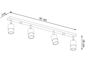 Miniaturka 6 - Techniczny rysunek montażu szyny z reflektorami