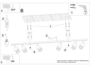 Miniaturka 7 - Instrukcja montażu szynoprzewodu z pięcioma reflektorami