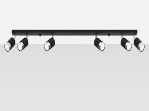 Miniaturka 1 - Lampa szynowa czarna z pięcioma punktami świetlnymi LED