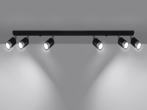 Miniaturka 2 - Czarna listwa sufitowa LED z pięcioma regulowanymi reflektorami