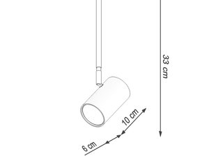Miniaturka 6 - Rysunek wymiarowy tuby sufitowej – długość i średnica